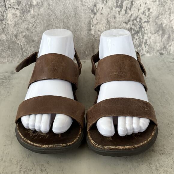 Womens 7 Merrell Around Town Back Strap Sandals Brown Leather Slingback Casual - Picture 2 of 9